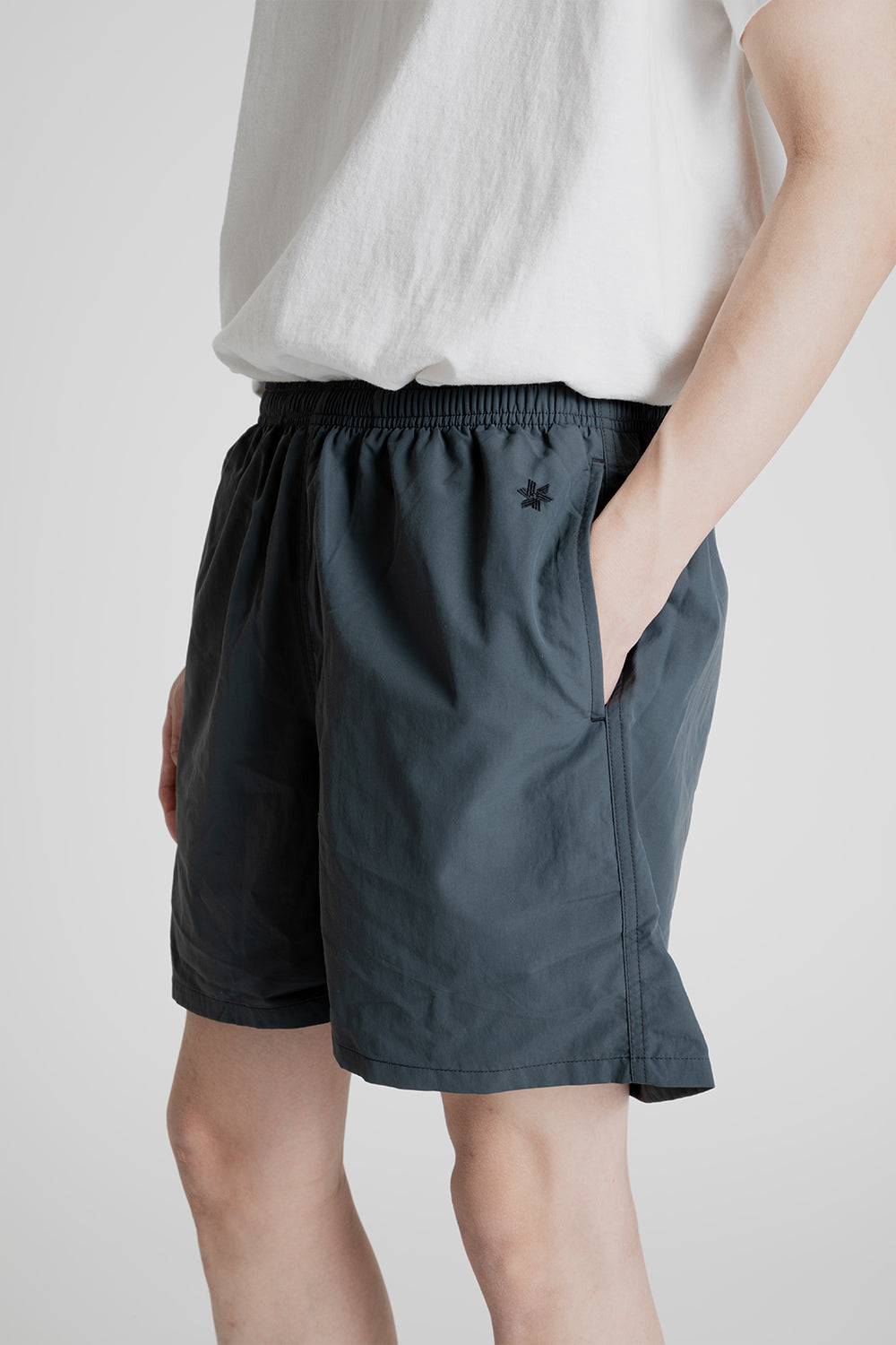 Goldwin Nylon Shorts 5 Inch in Dark Charcoal