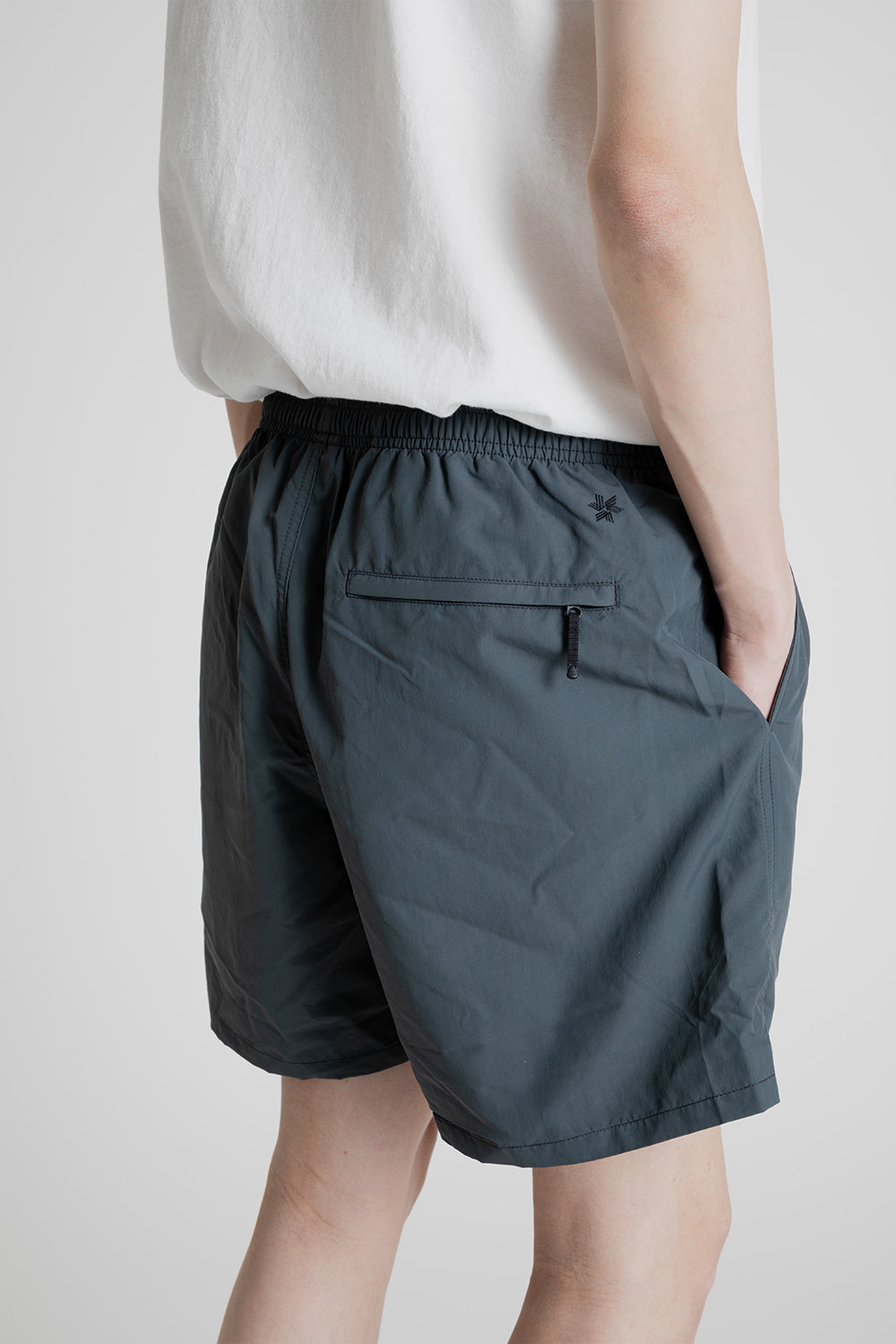Goldwin Nylon Shorts 5 Inch in Dark Charcoal