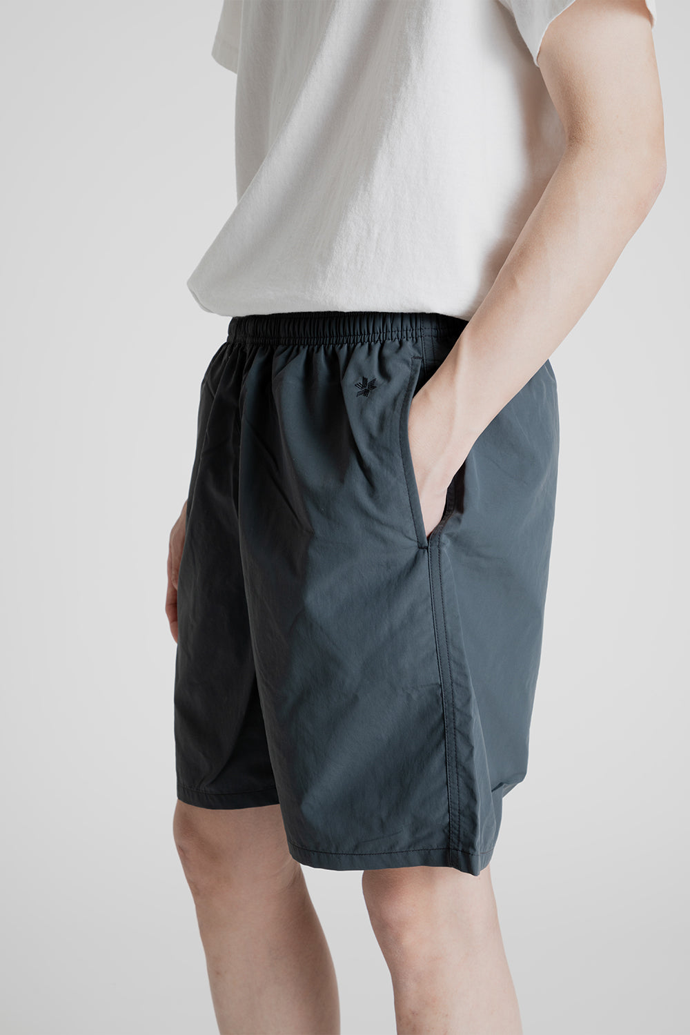 Goldwin Nylon Shorts 7 Inch in Dark Charcoal