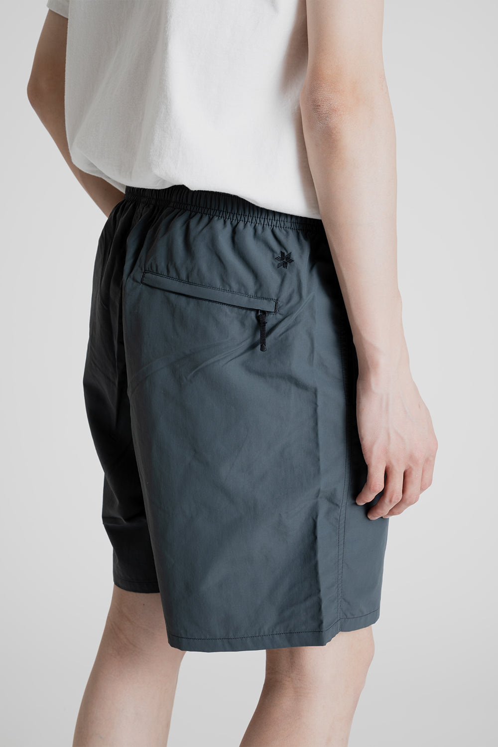 Goldwin Nylon Shorts 7 Inch in Dark Charcoal