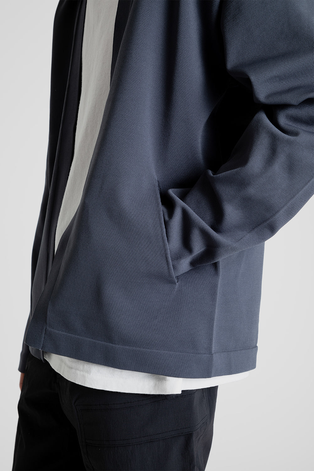 Goldwin Wholegarment Cardigan in Foggy Gray