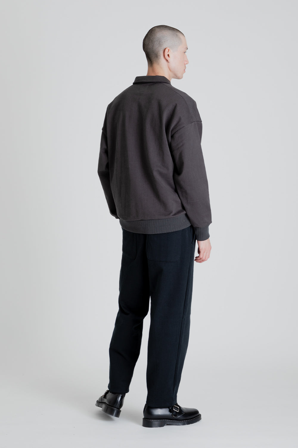 Jackman Dotsume Sweat Owners Polo in Ink Black