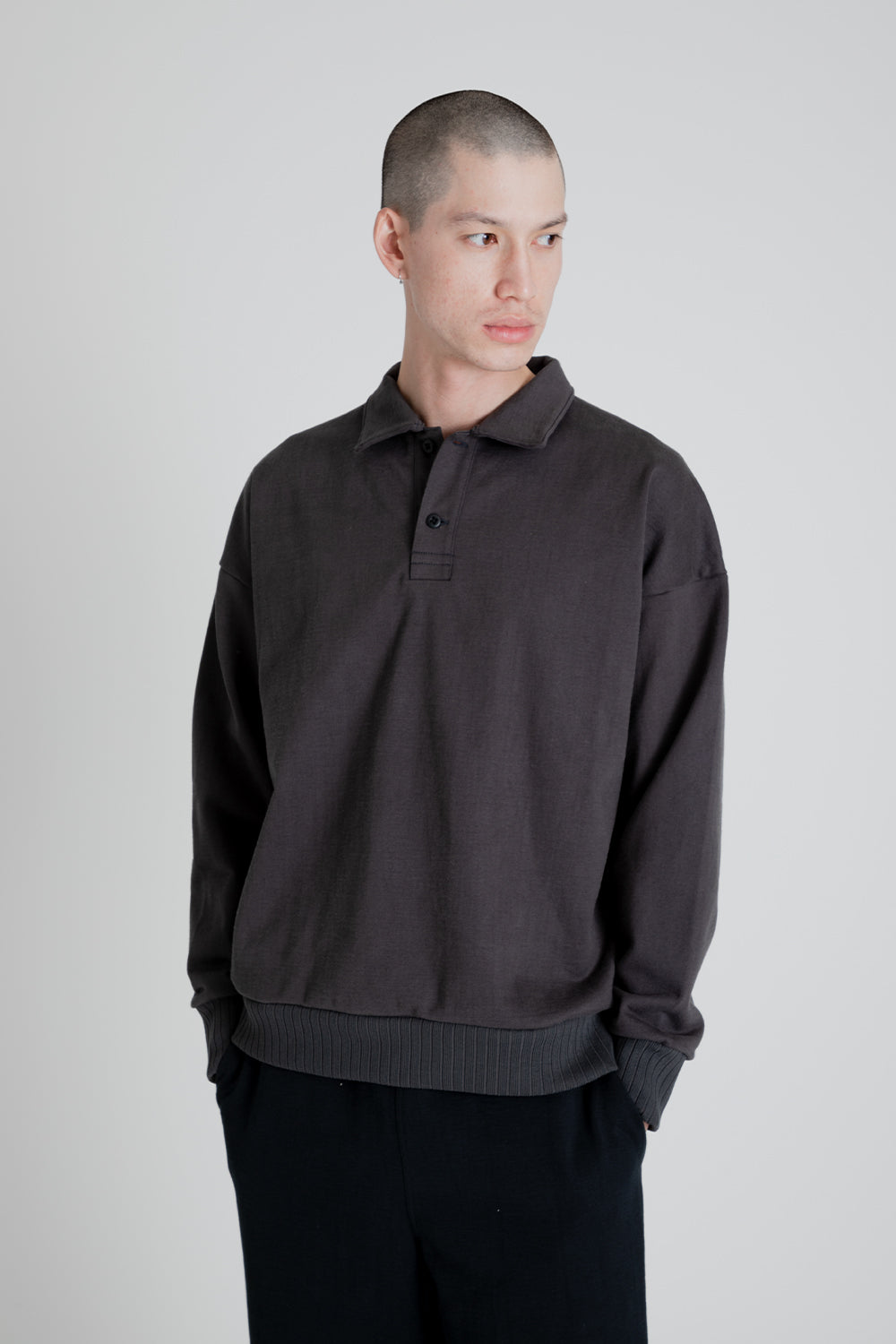 Jackman Dotsume Sweat Owners Polo in Ink Black