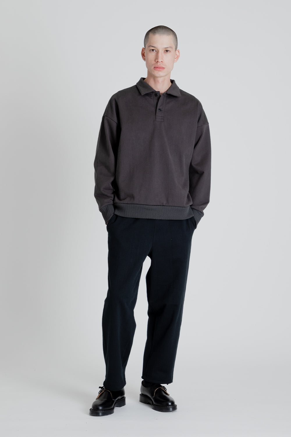 Jackman Dotsume Sweat Owners Polo in Ink Black