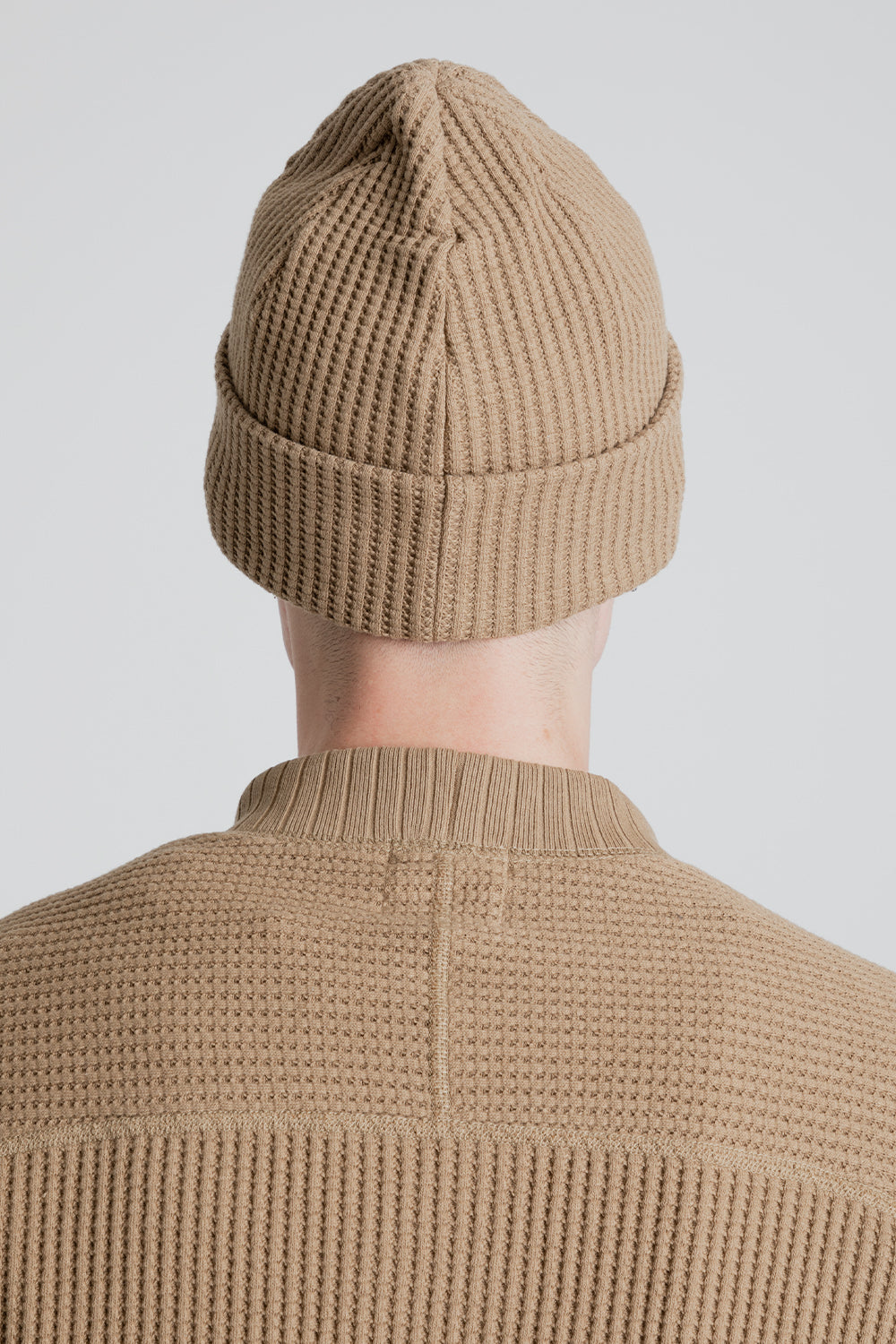Jackman Waffle Knit Cap in Amber Beige