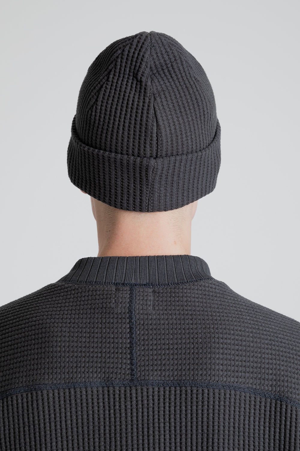 Jackman Waffle Knit Cap in Ink Black