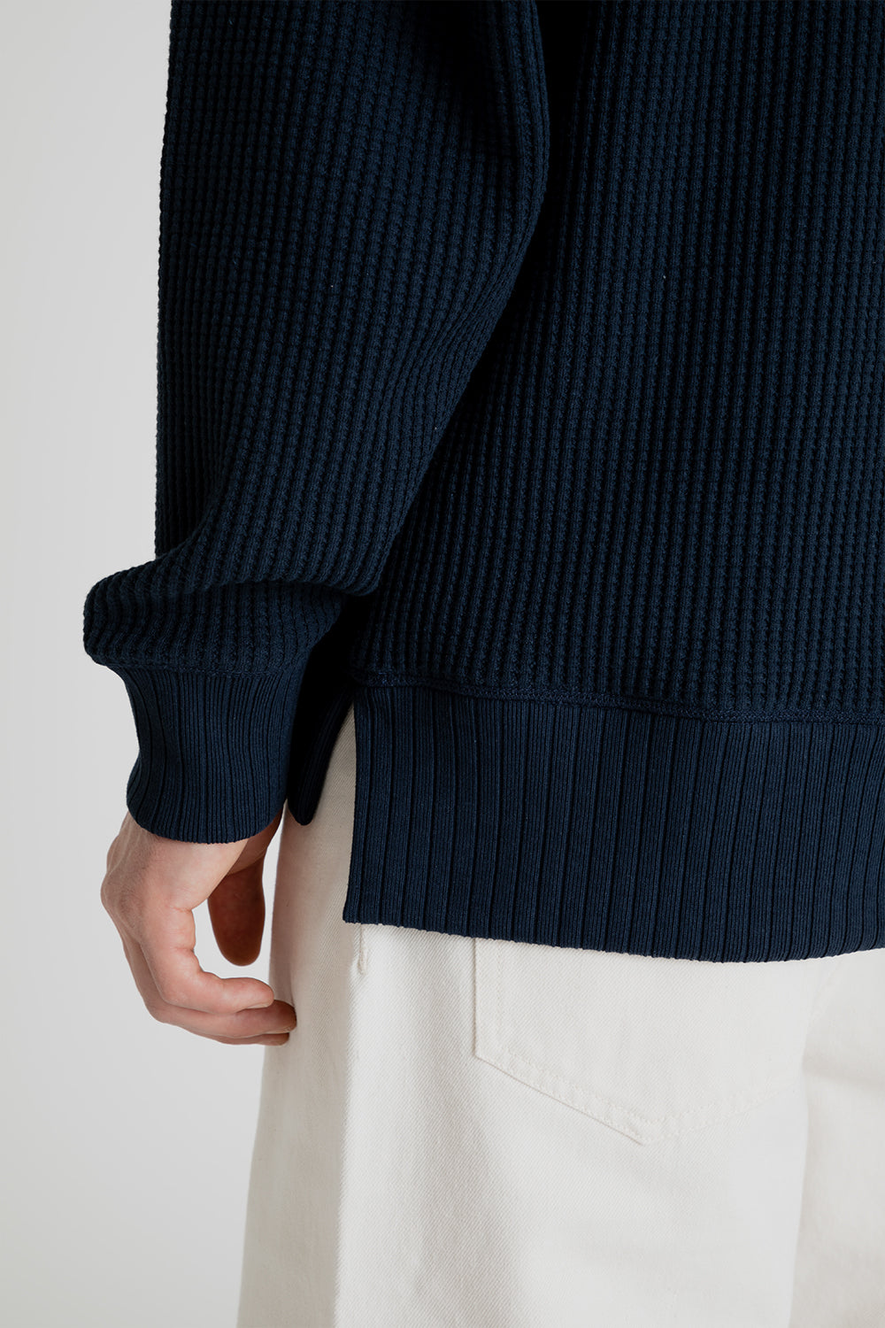 Jackman Waffle Polo in Dark Navy