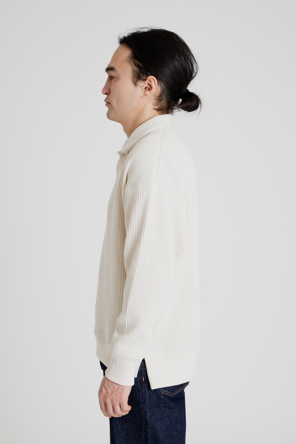 Jackman Waffle Polo in Ivory