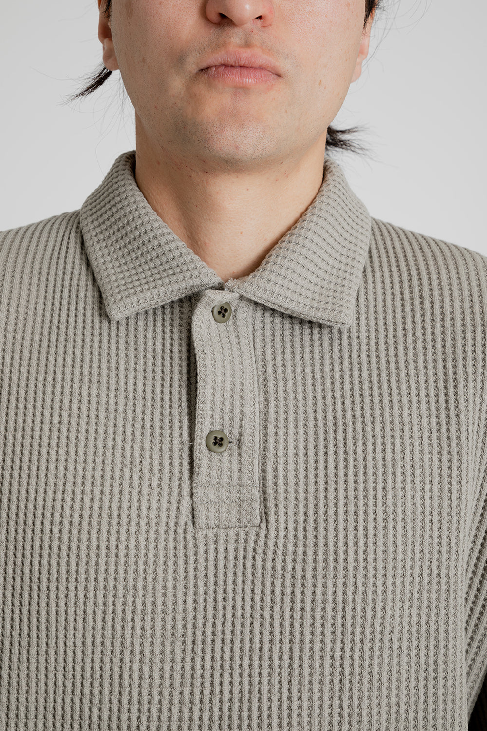 Jackman Waffle Polo in Shadow Khaki