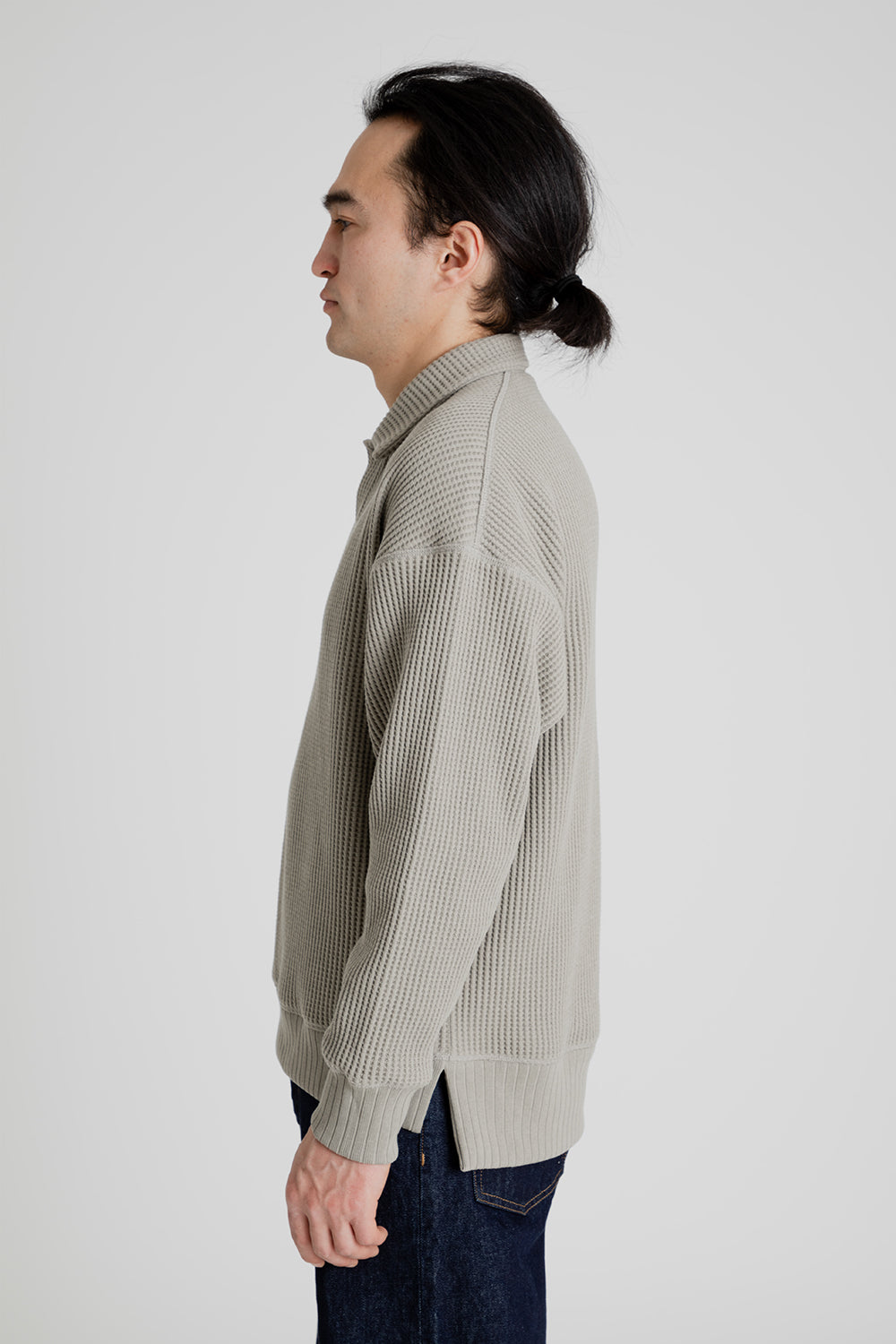 Jackman Waffle Polo in Shadow Khaki