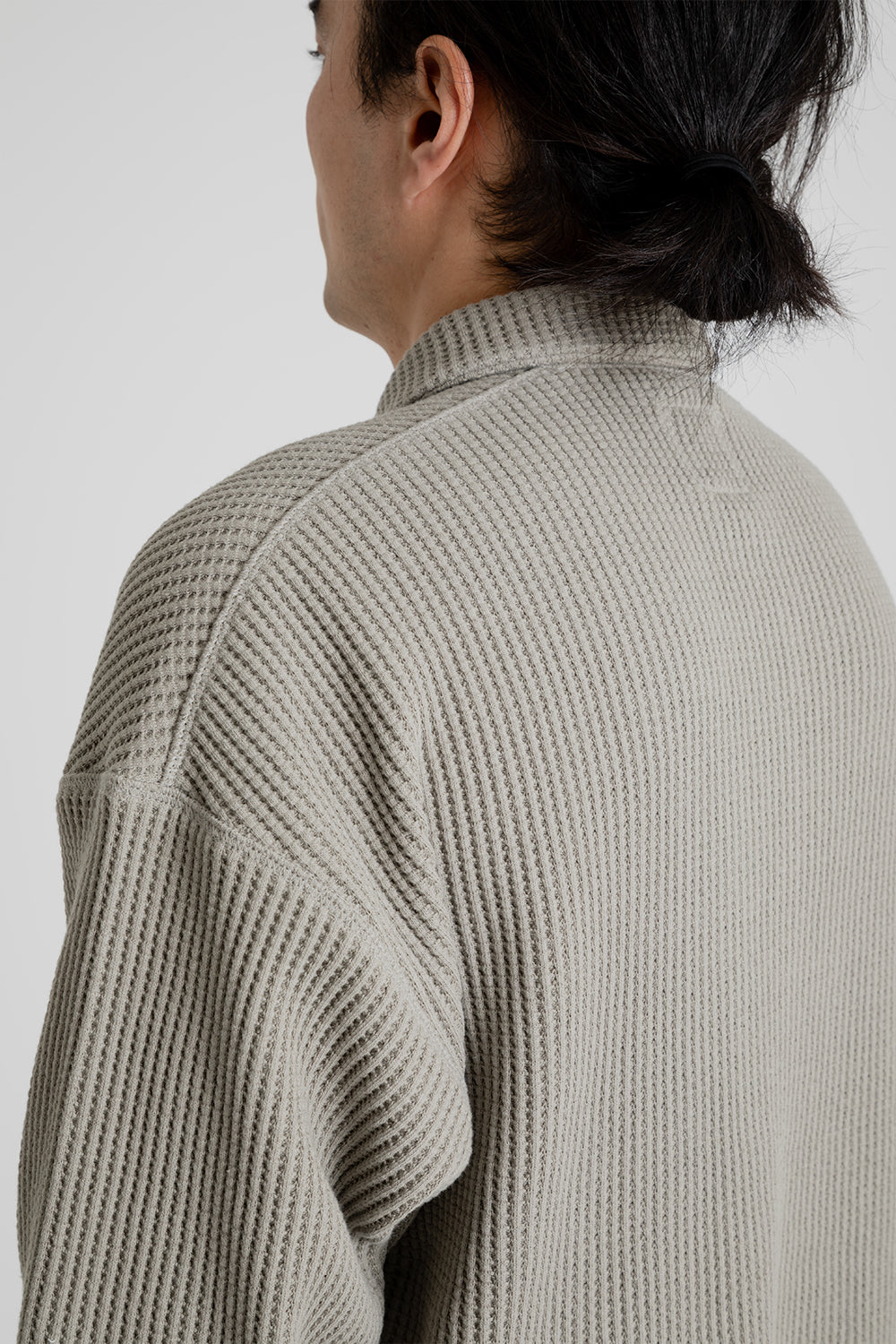 Jackman Waffle Polo in Shadow Khaki