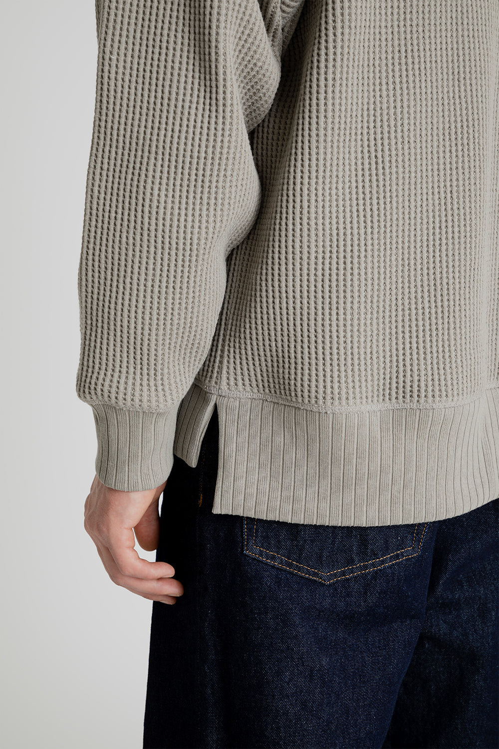 Jackman Waffle Polo in Shadow Khaki