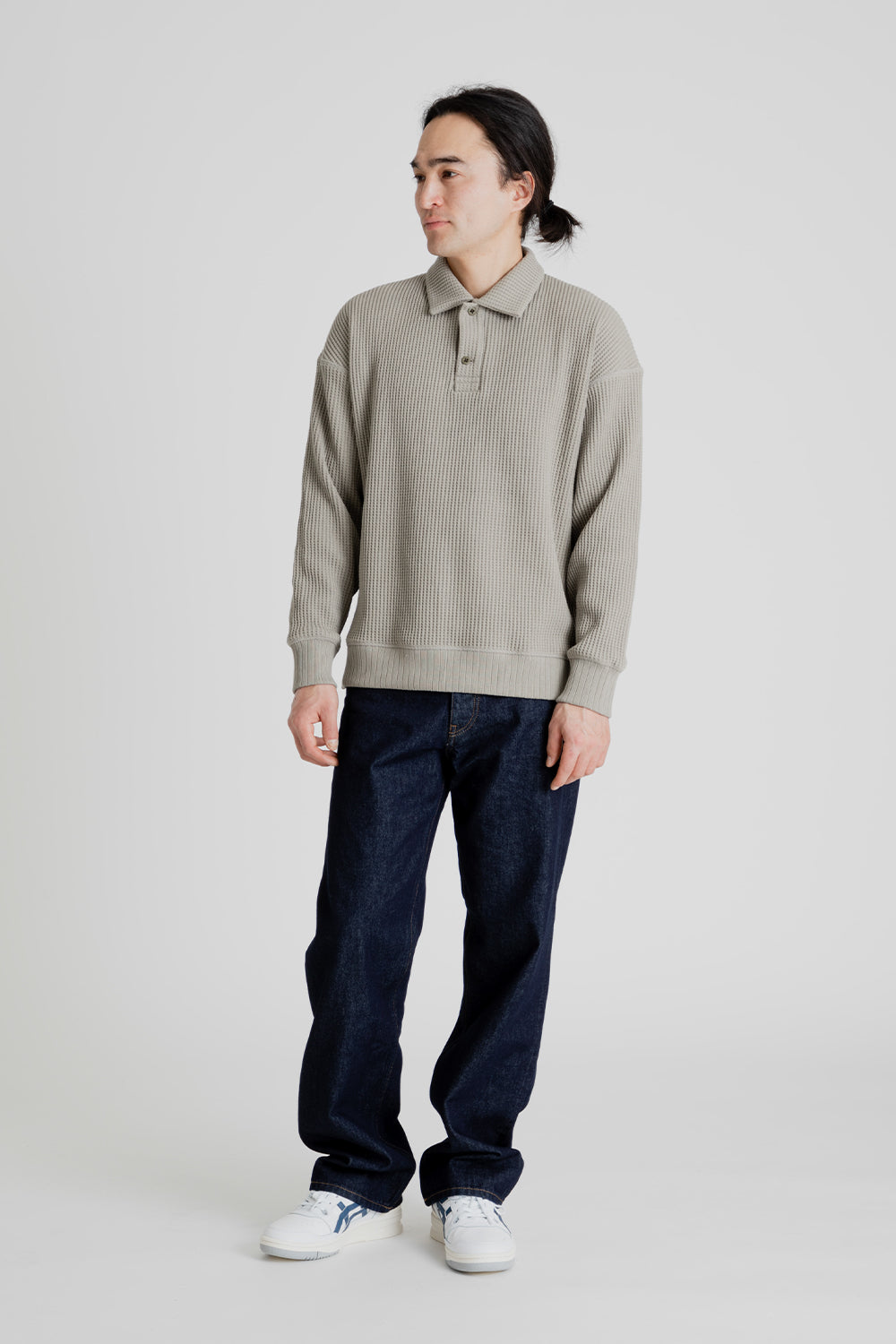 Jackman Waffle Polo in Shadow Khaki
