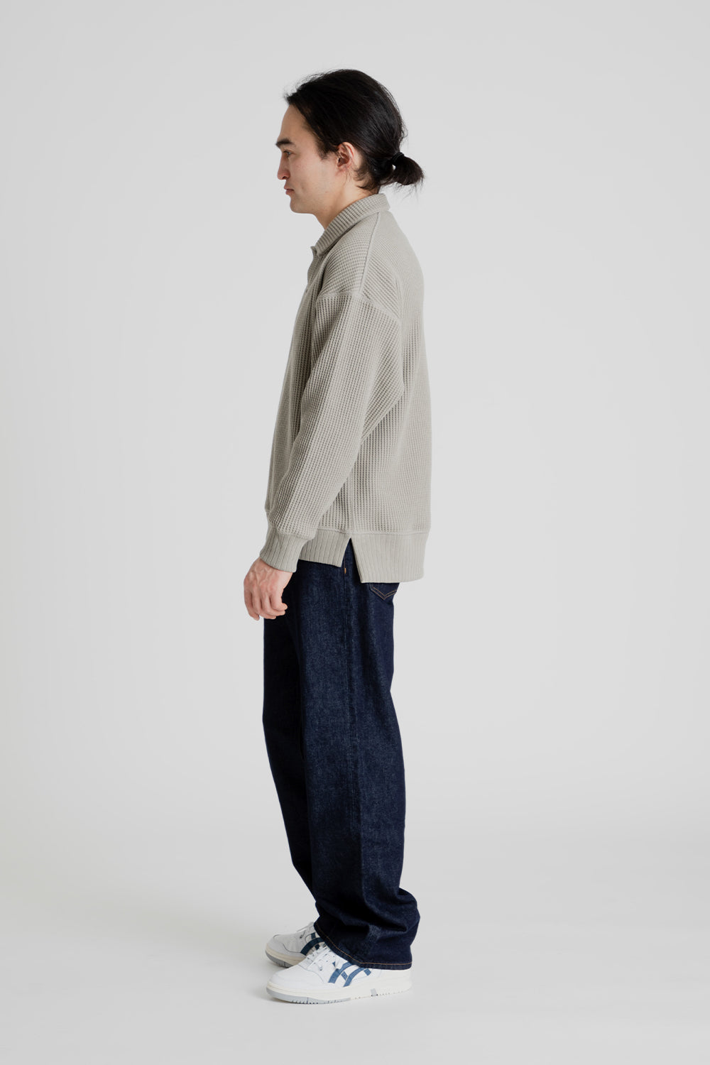 Jackman Waffle Polo in Shadow Khaki