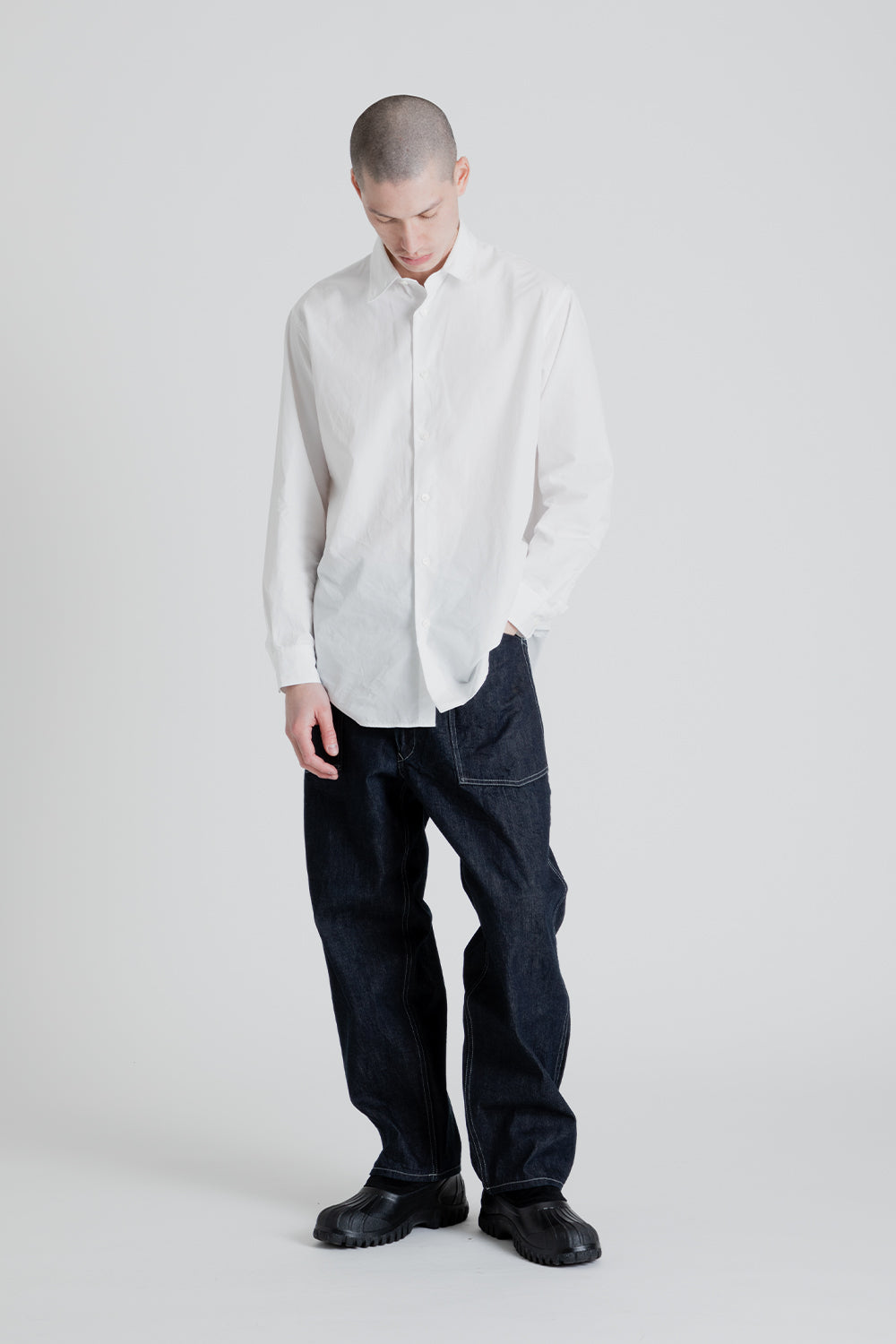 Kaptain Sunshine Buckleback Baker Pants in Indigo Denim