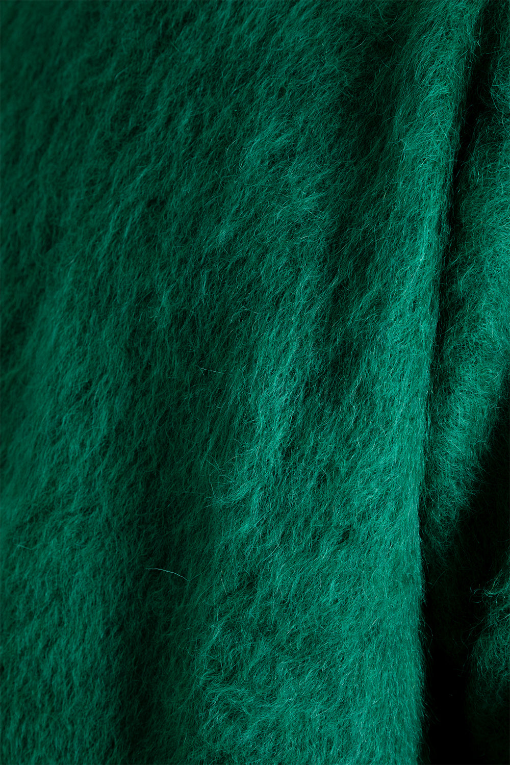 Kaptain Sunshine Brushed Wool Mohair Crewneck Pullover in Green