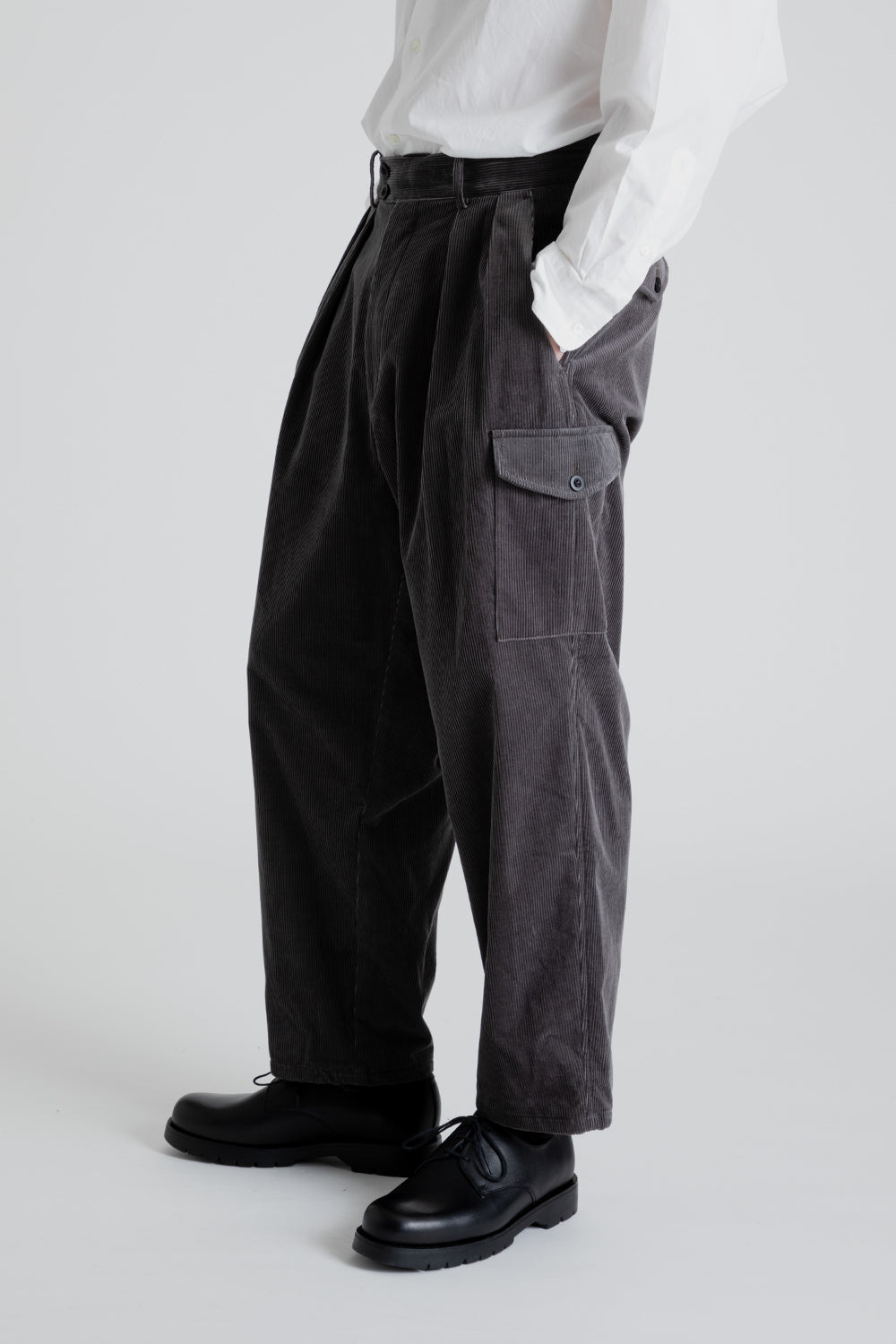 Kaptain Sunshine Gurkha Corduroy Trousers in Grey