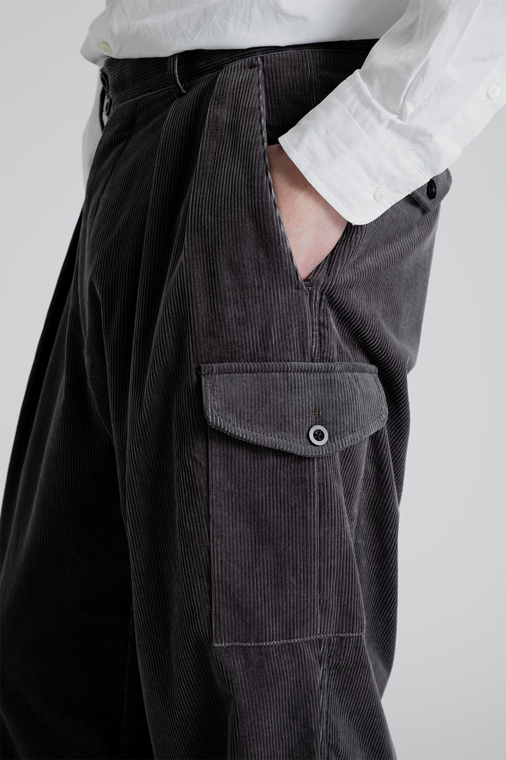 Kaptain Sunshine Gurkha Corduroy Trousers in Grey