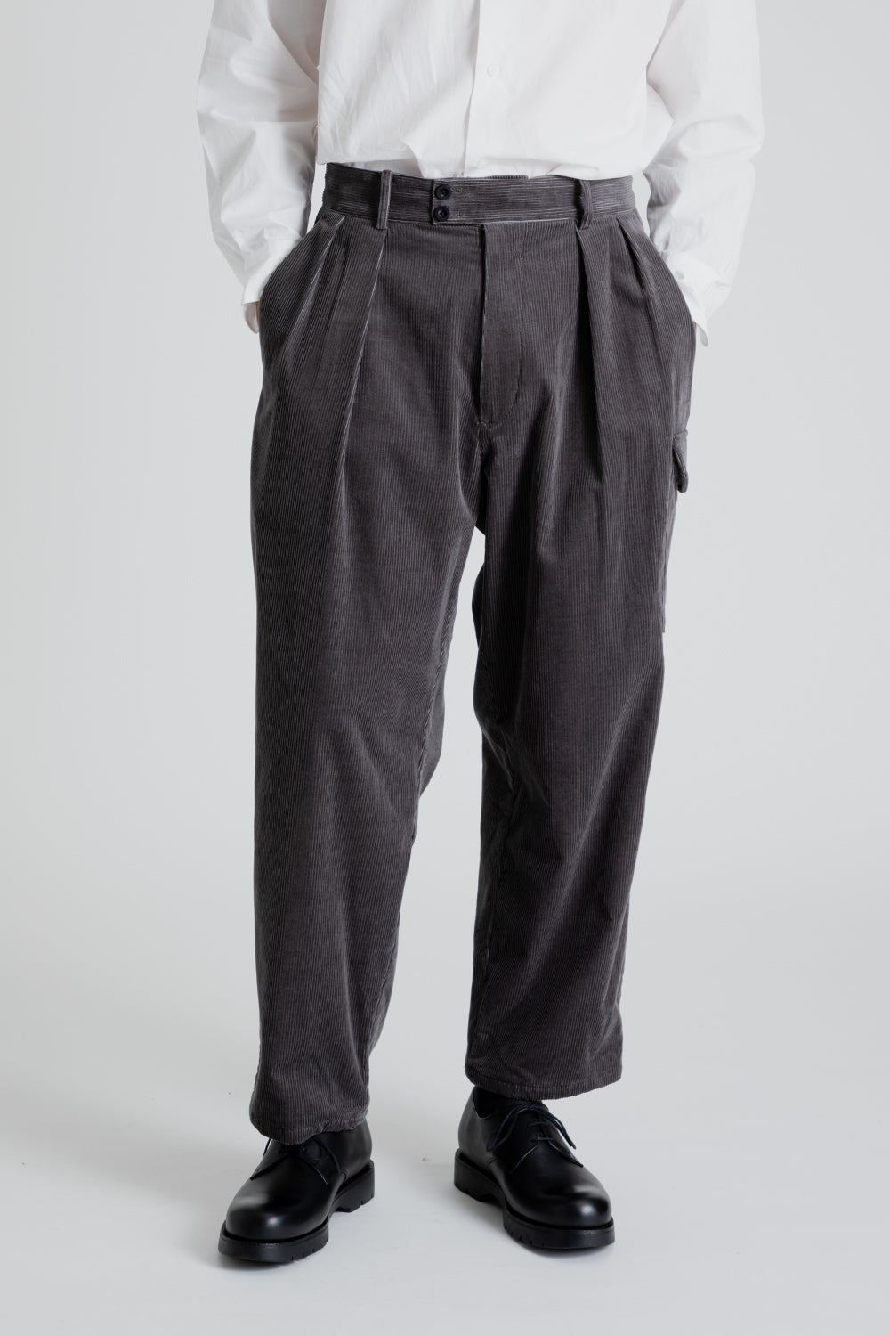 Kaptain Sunshine Gurkha Corduroy Trousers in Grey