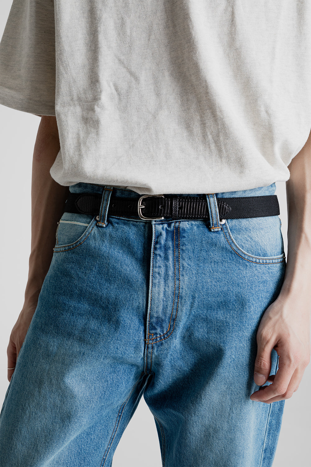 Kaptain Sunshine Rubber Belt in Black