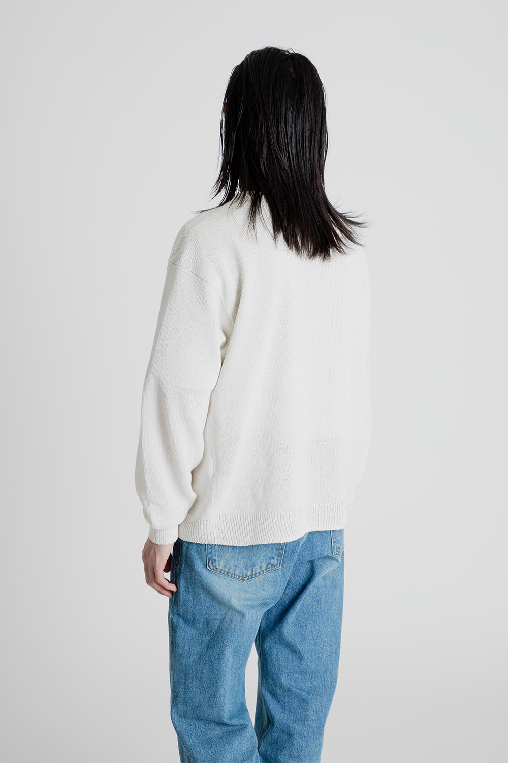 Kaptain Sunshine Washi Cotton Crewneck Pullover in White