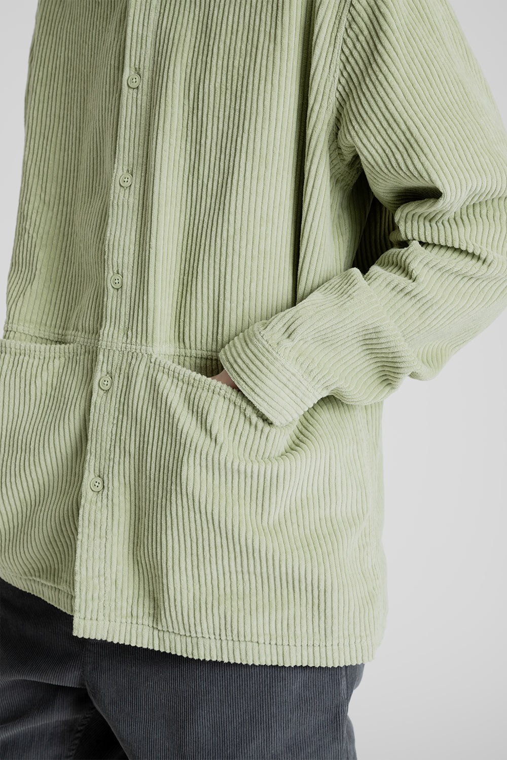 Kestin Armadale Overshirt in Pistachio Cord