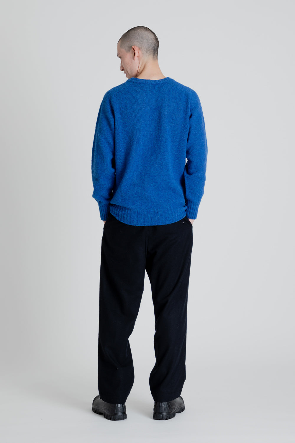 Kestin Brushed Shetland Crew Sweater in Cobalt