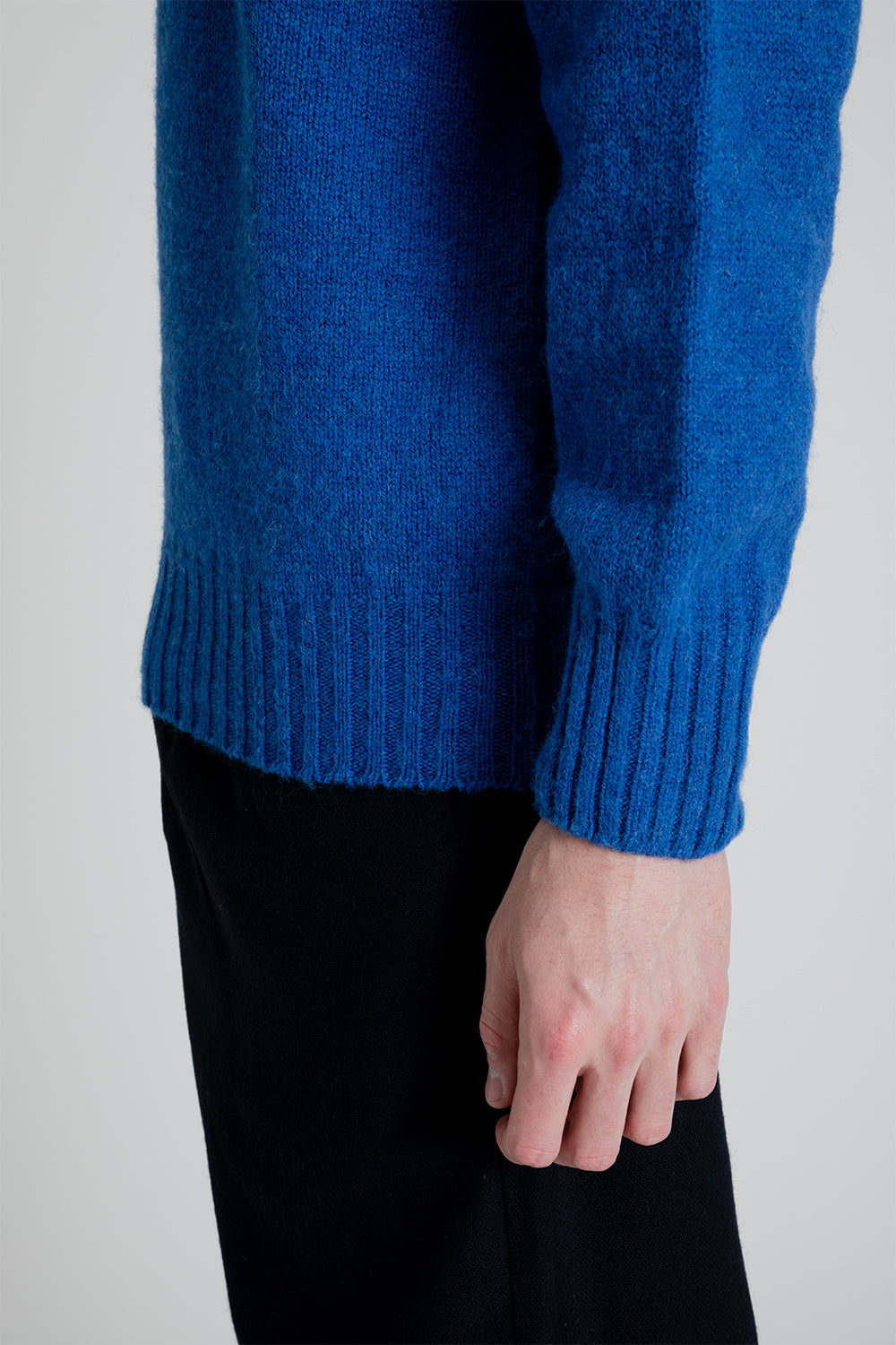 Kestin Brushed Shetland Crew Sweater in Cobalt