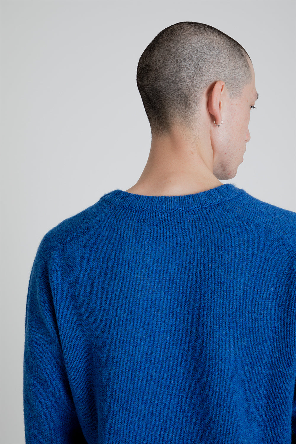 Kestin Brushed Shetland Crew Sweater in Cobalt