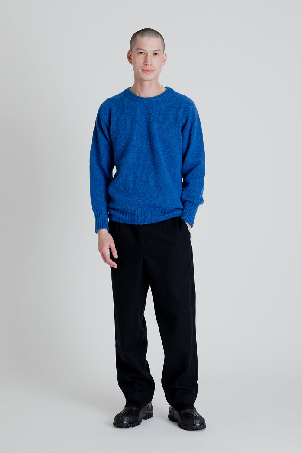 Kestin Brushed Shetland Crew Sweater in Cobalt