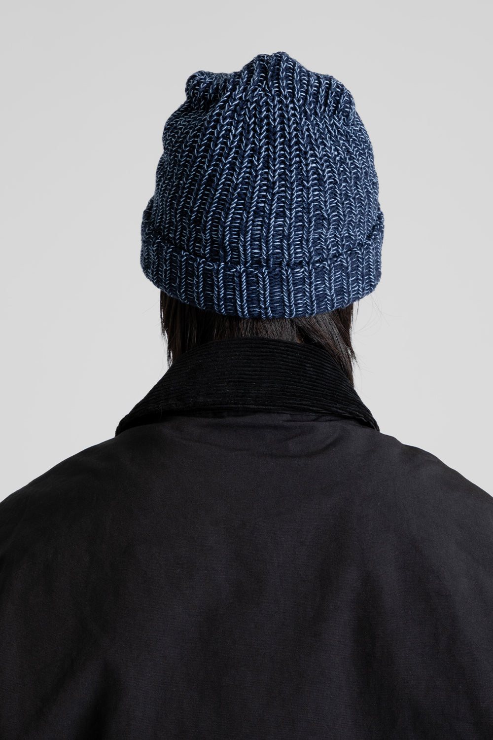 Lite Year Two Tone Cotton Beanie in Navy