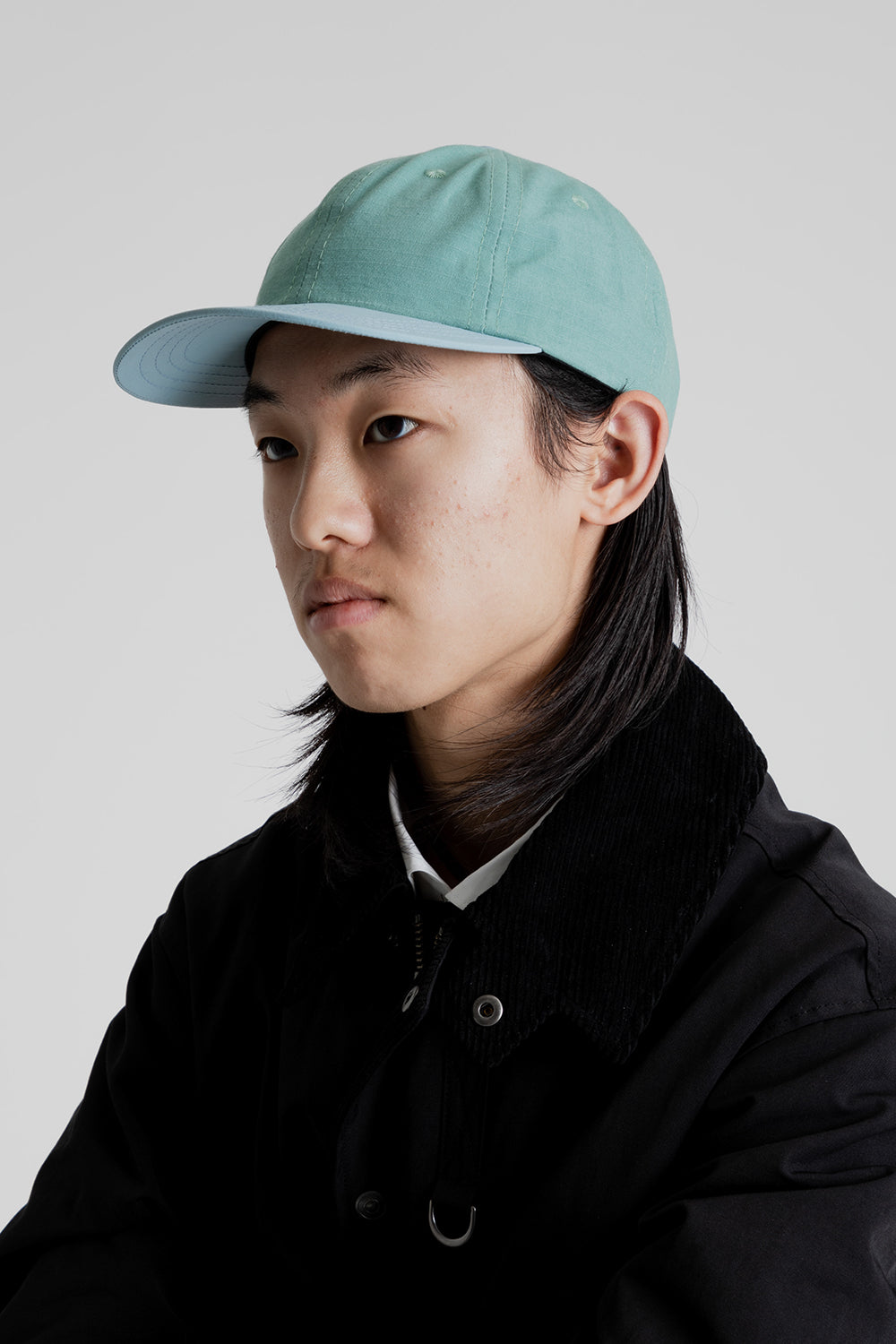 Lite Year 2-Tone Cotton Ripstop/Nylon 6 Panel Cap in Patina Green/Blue