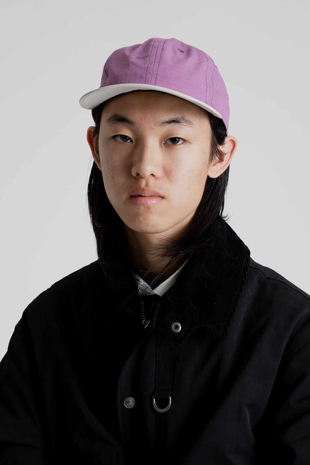 Lite Year 2-Tone Cotton Ripstop/Nylon 6 Panel Cap in Mauve/Creme