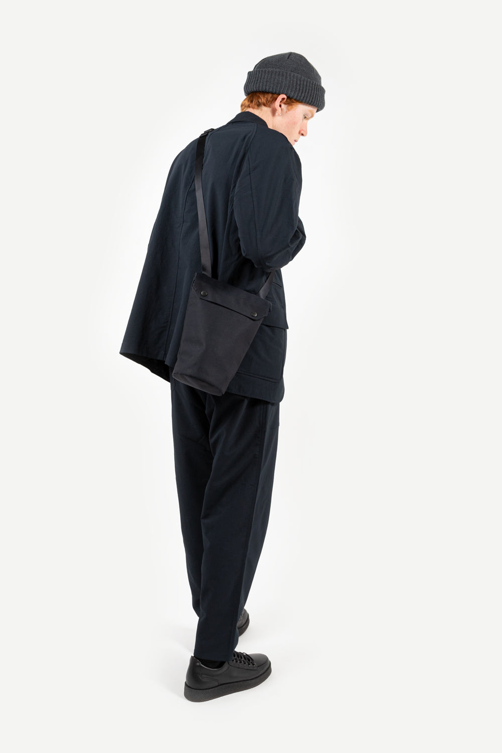 nanamica water repellent shoulder bag in navy