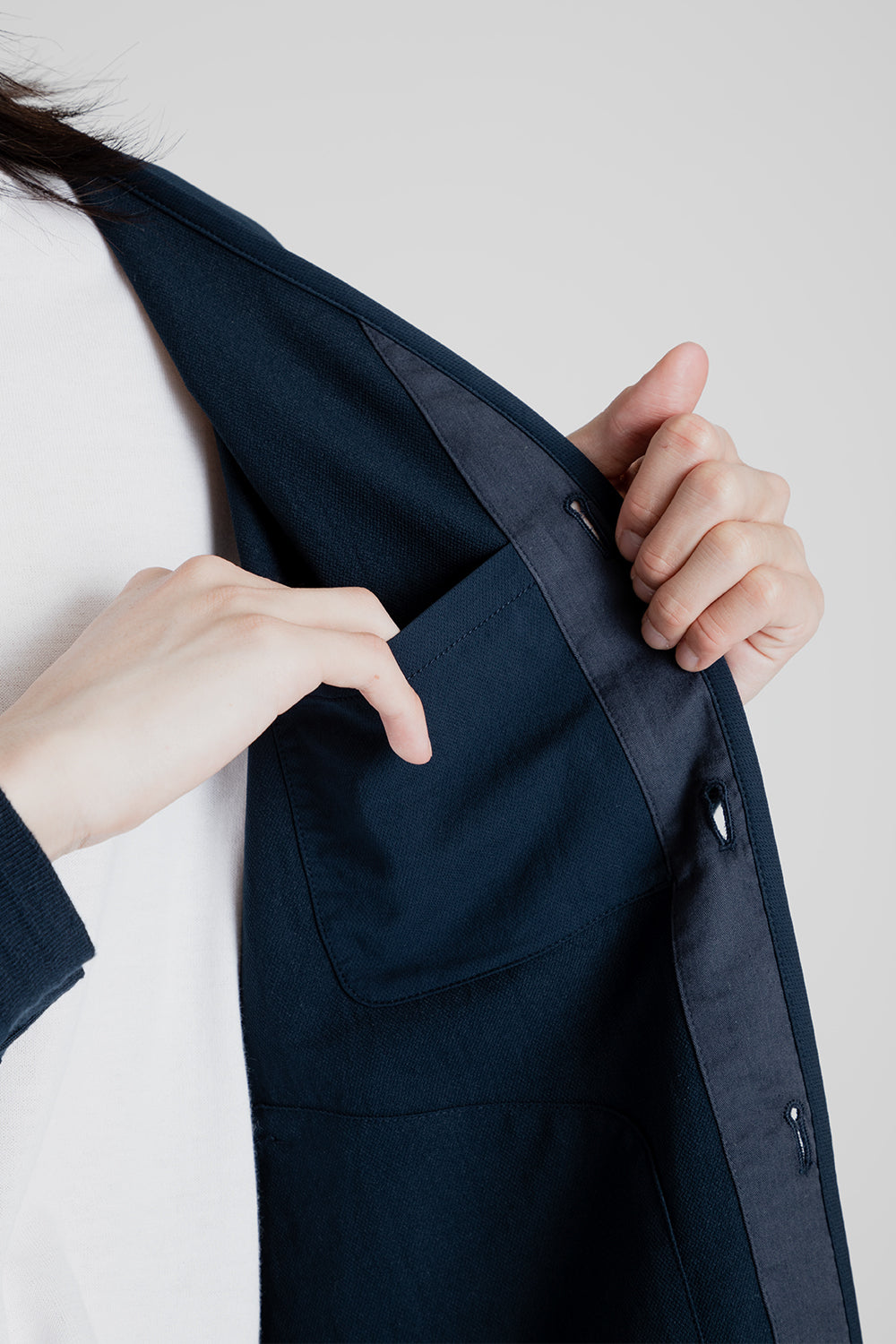 Nanamica Alphadry Cardigan in Navy