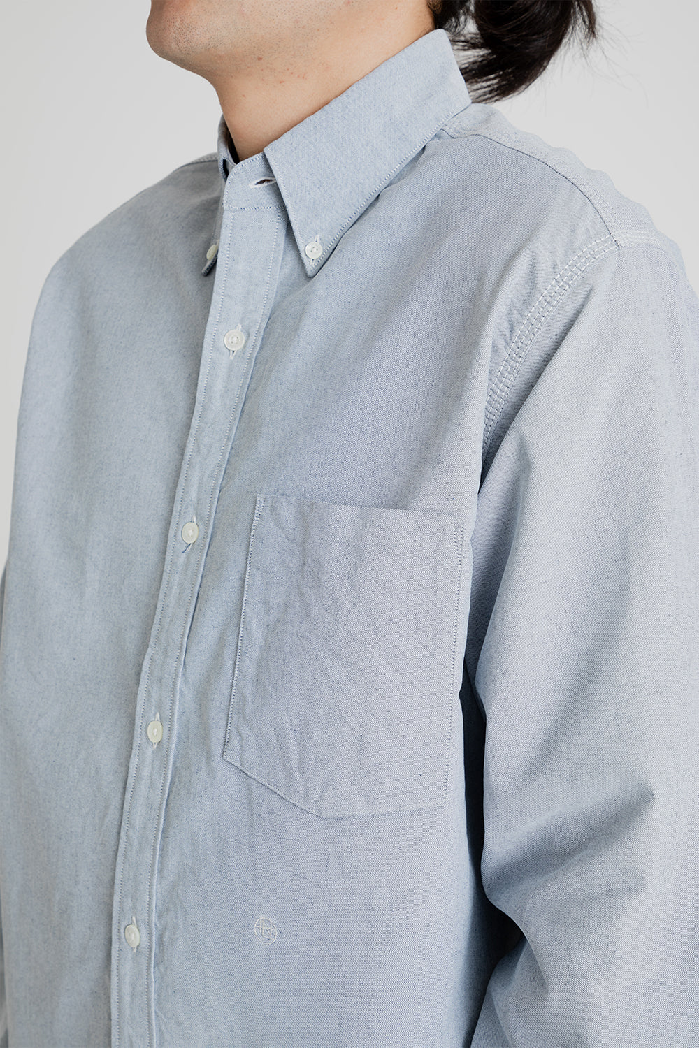 Nanamica Button Down Wind Shirt in Grayish Navy