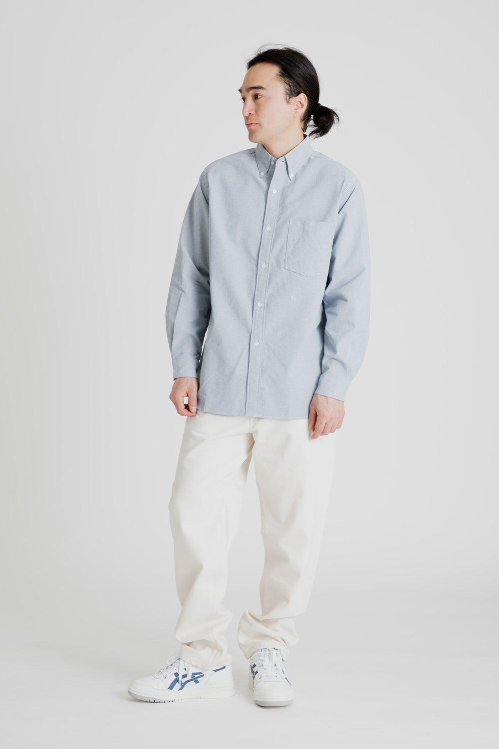 Nanamica Button Down Wind Shirt in Grayish Navy