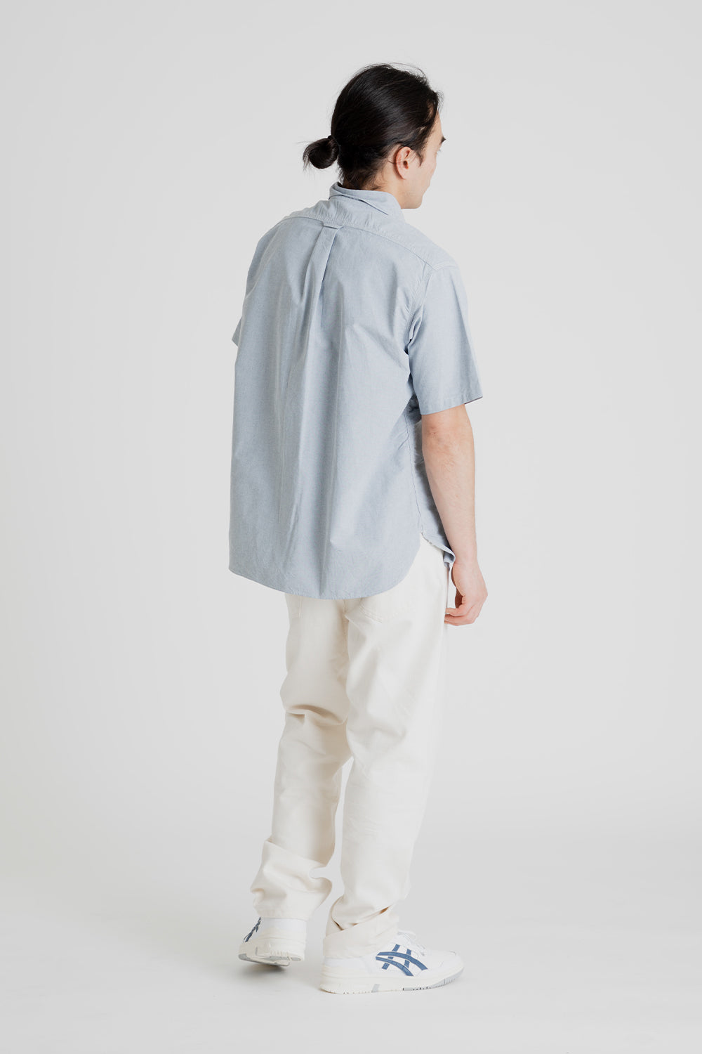 Nanamica Button Down Wind Short Sleeve Shirt in Grayish Navy