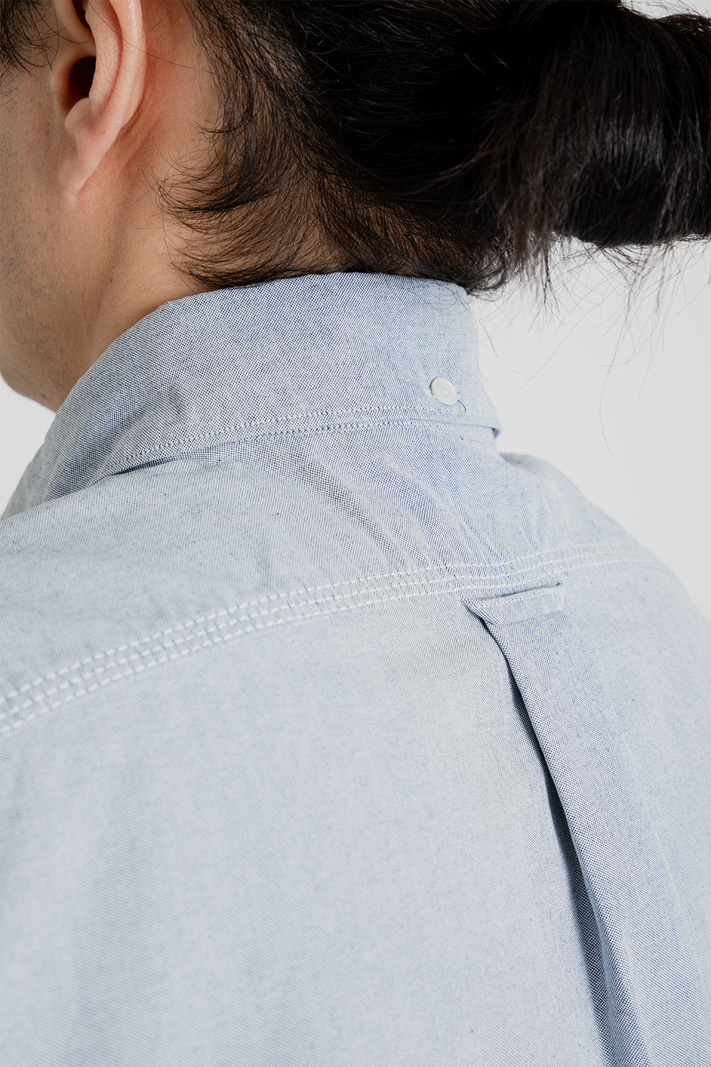 Nanamica Button Down Wind Short Sleeve Shirt in Grayish Navy