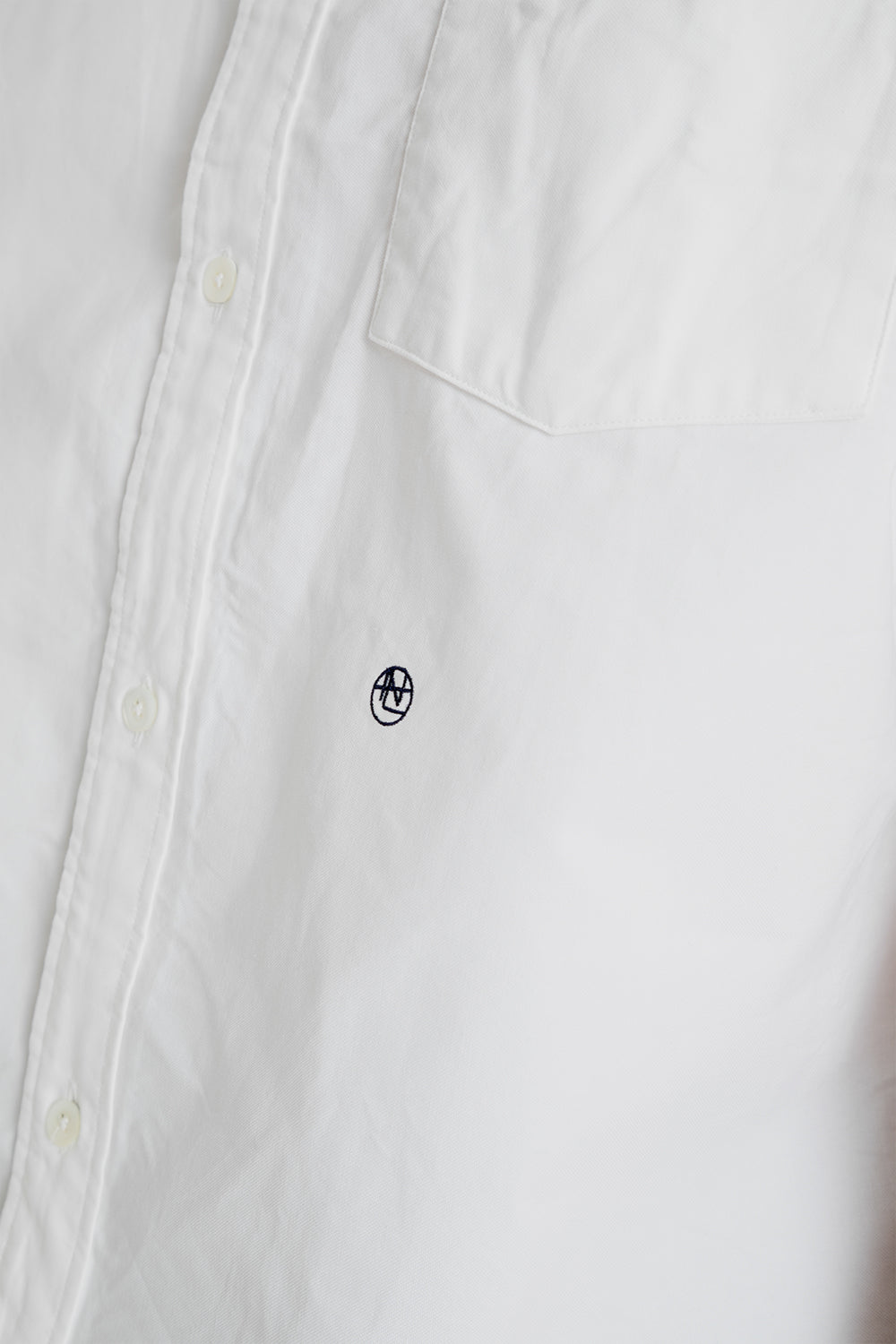 Nanamica Button Down Wind Short Sleeve Shirt in White