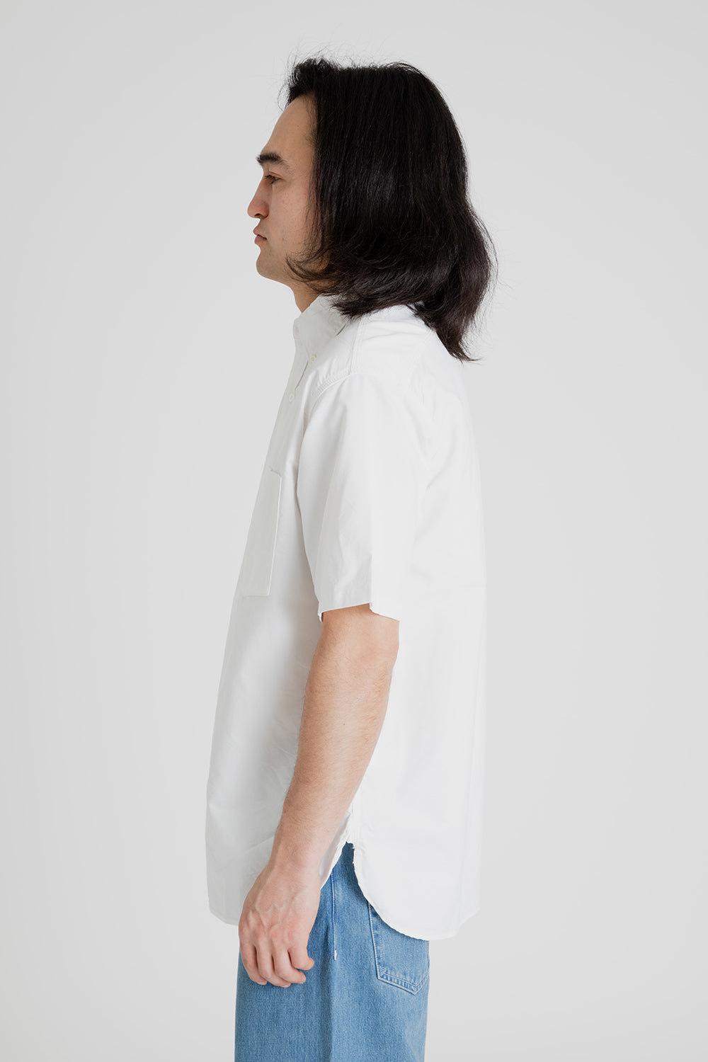 Nanamica Button Down Wind Short Sleeve Shirt in White