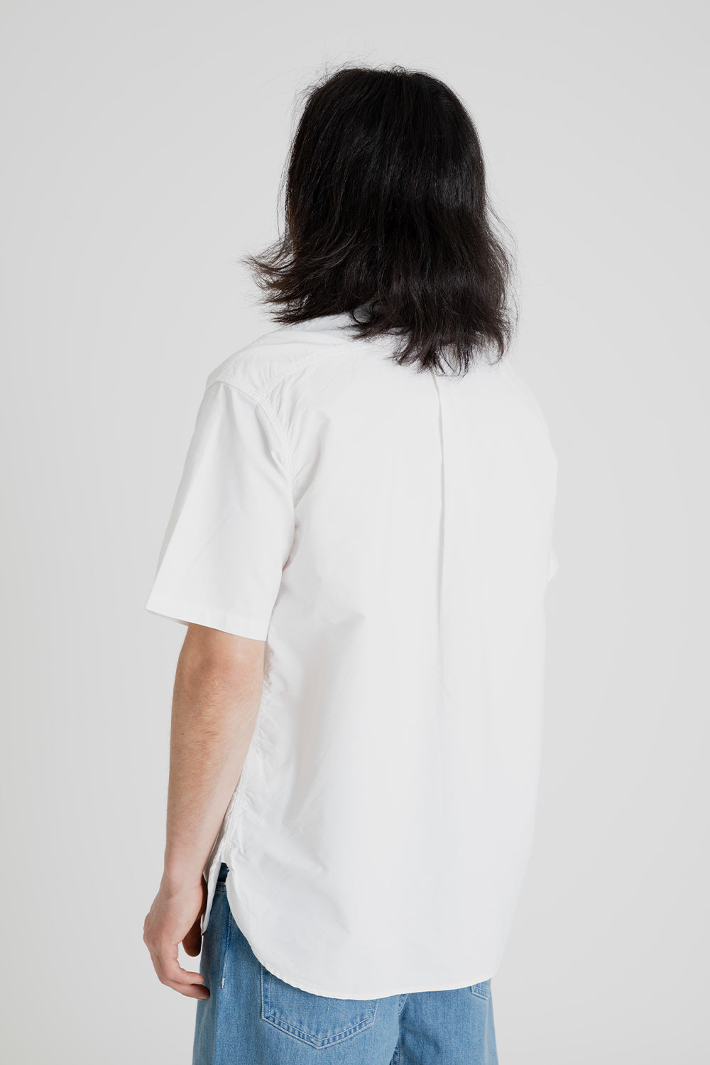 Nanamica Button Down Wind Short Sleeve Shirt in White