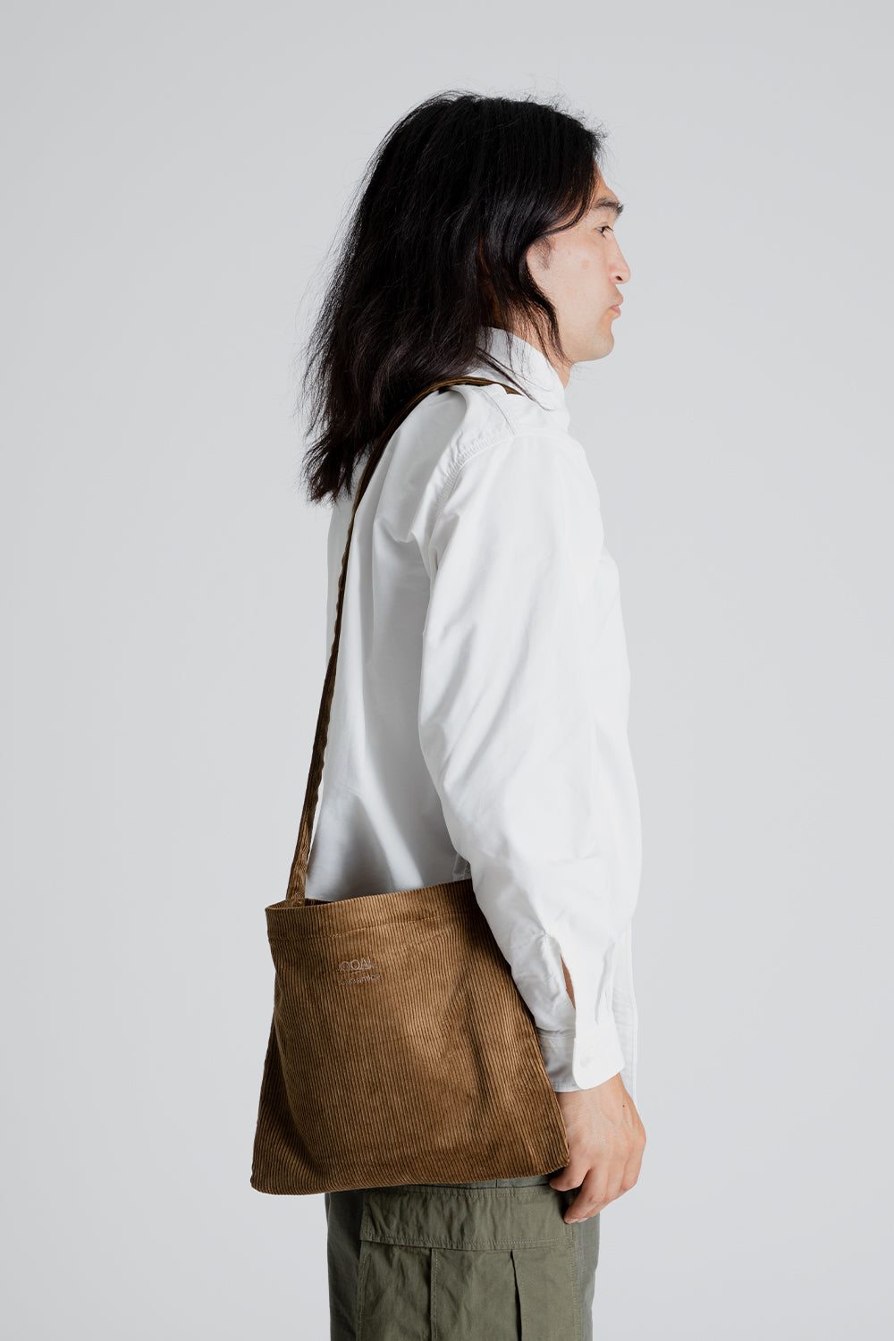 Nanamica Corduroy Utility Small Shoulder Bag in Brown