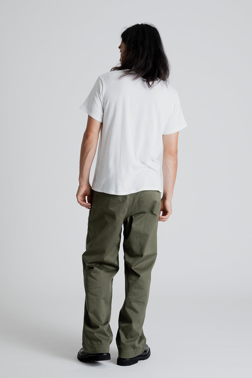 Nanamica Double Pleat Wide Chino Pants in Moss Green