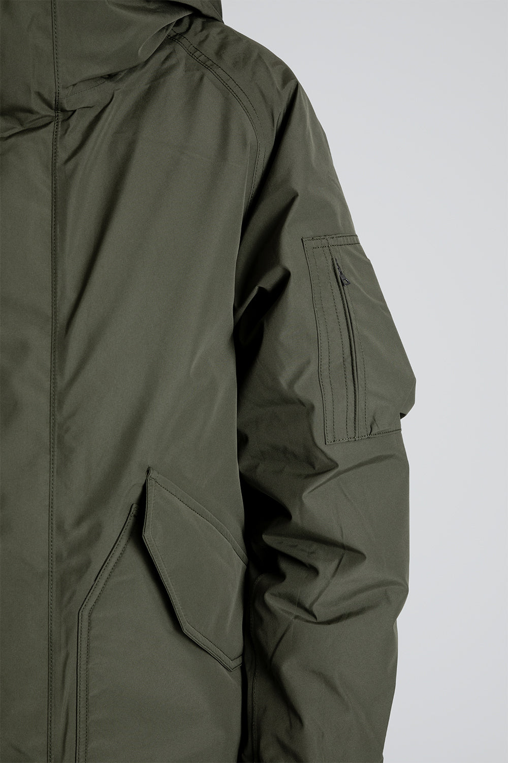 Nanamica GORE-TEX Down Coat in Khaki Green