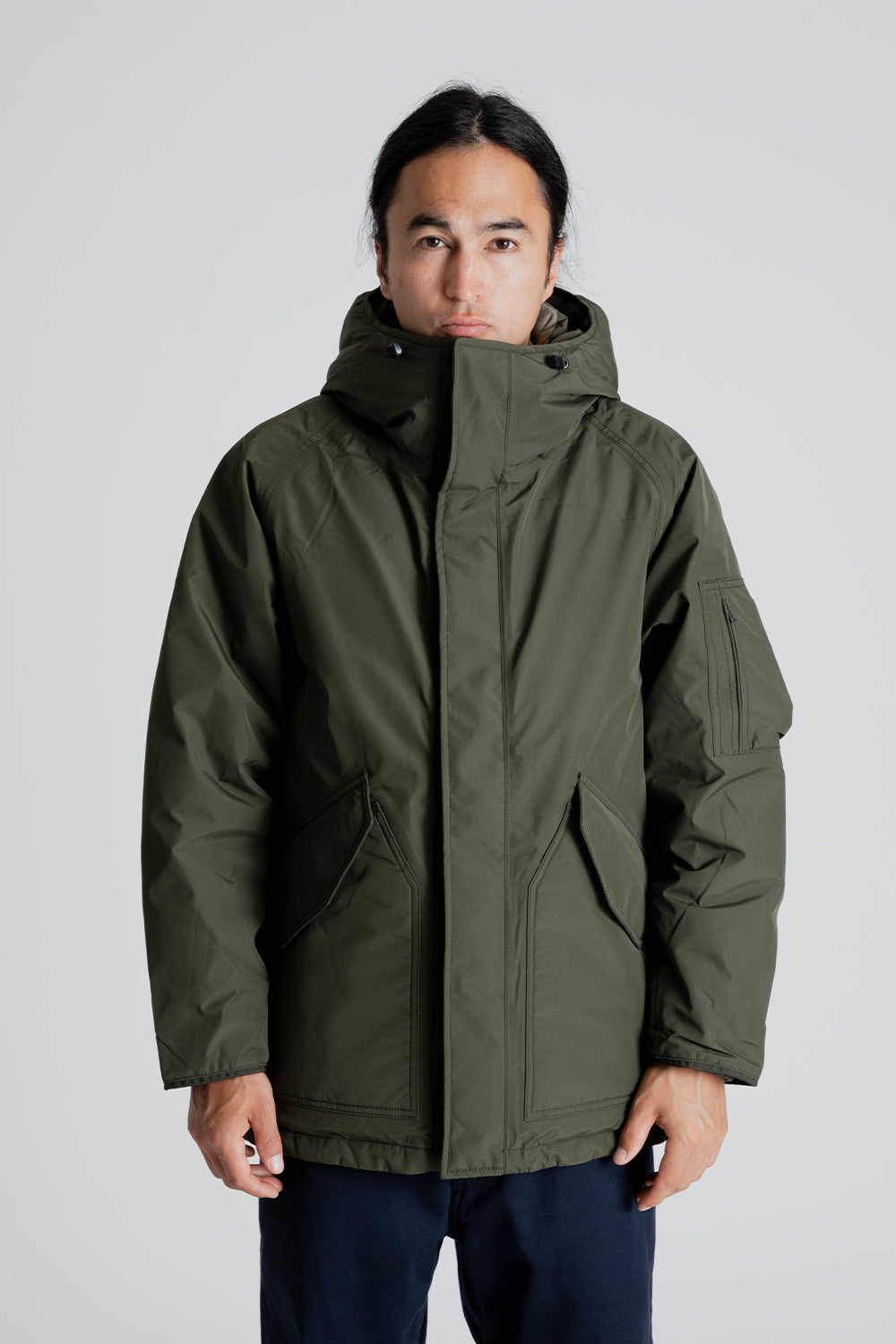 Nanamica GORE-TEX Down Coat in Khaki Green
