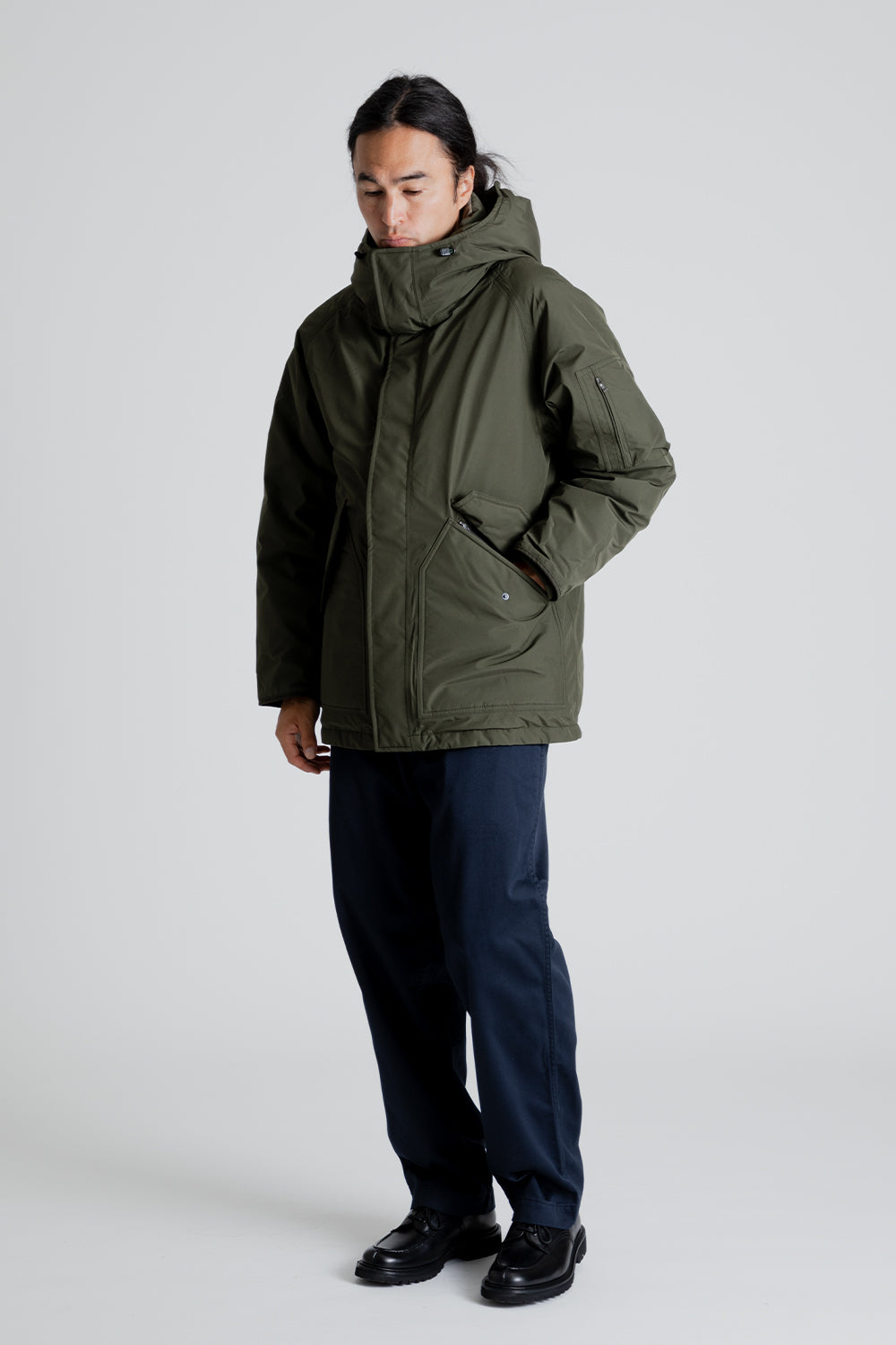 Nanamica GORE-TEX Down Coat in Khaki Green