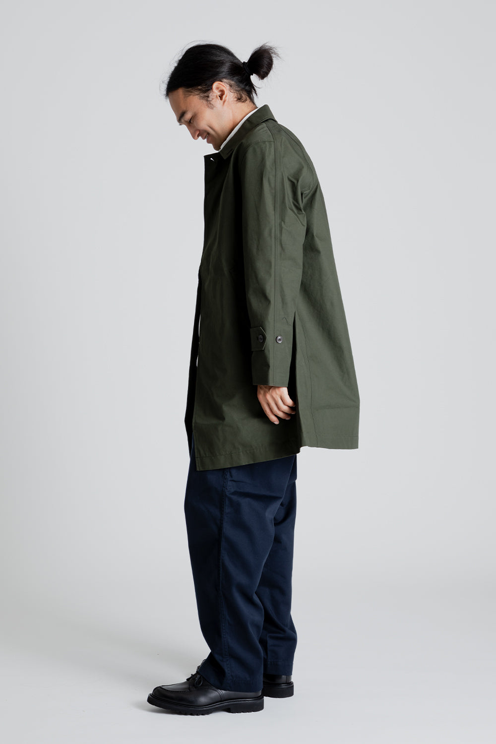 Nanamica GORE-TEX Soutien Collar Coat in Moss Green