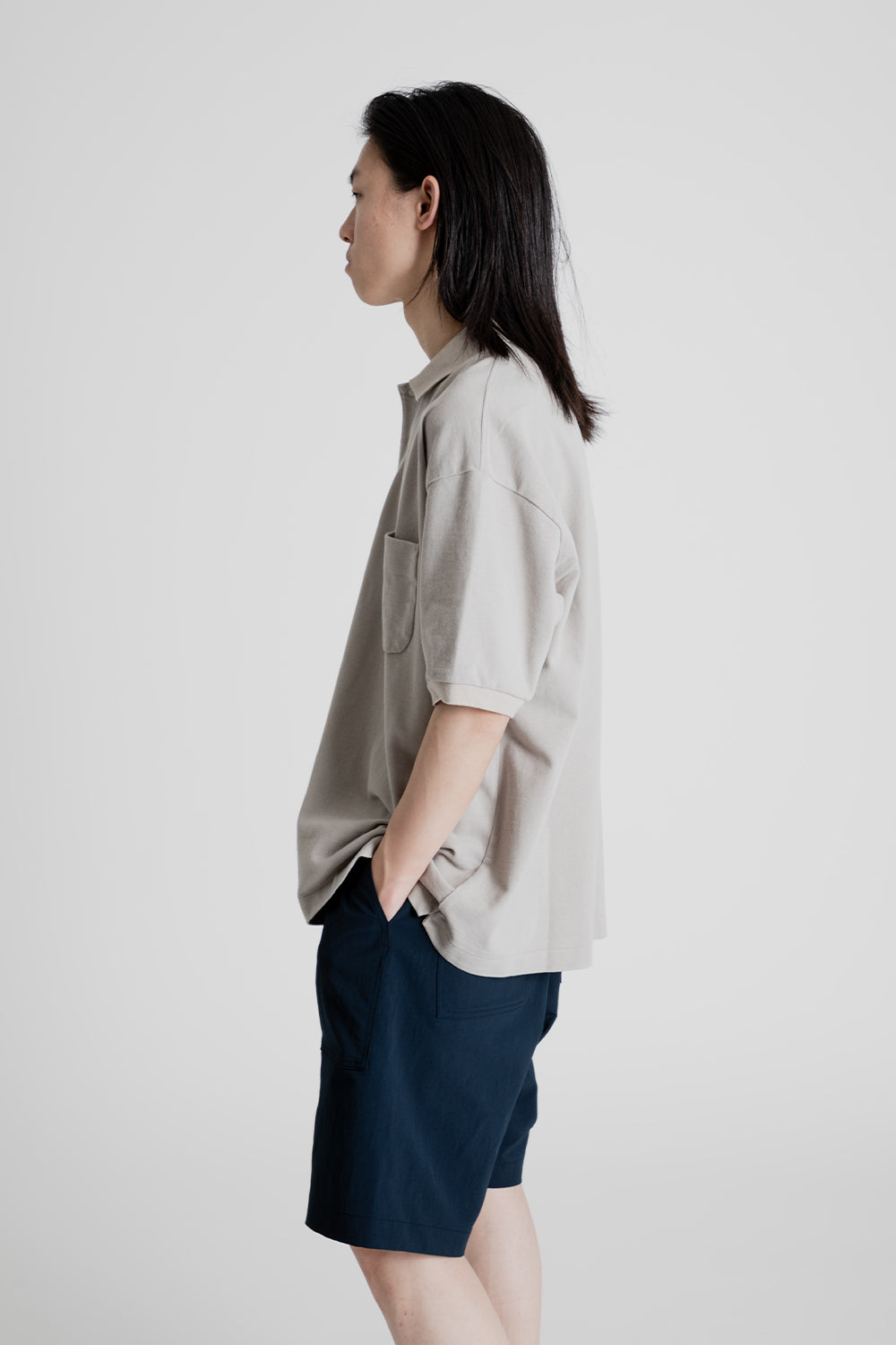 Nanamica_Half_Sleeve_Polo_Shirt_Taupe
