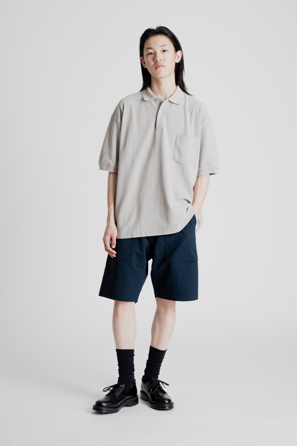Nanamica_Half_Sleeve_Polo_Shirt_Taupe